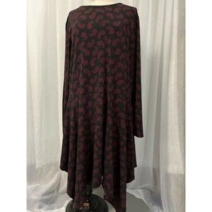 Michael Kors Women's Dress Black w/ Maroon Paisley Print Size X-Large